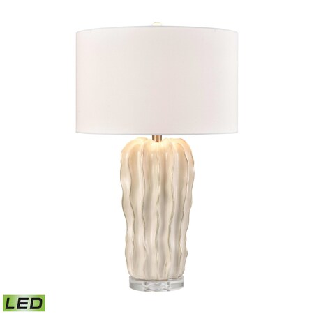 Elk Studio Genesee 27.5'' High 1-Light Table Lamp, White Glazed, Includes LED Bulb S0019-11140-LED